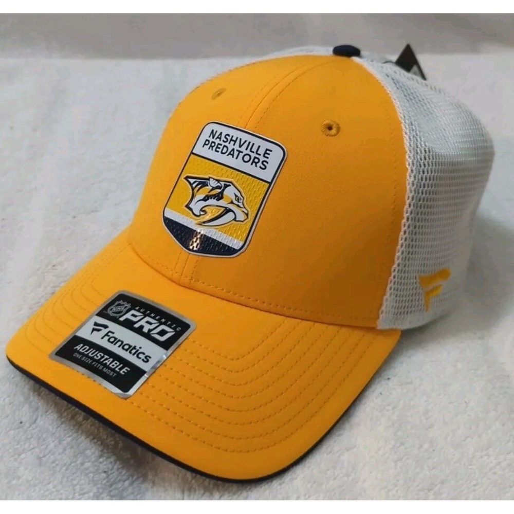 Nashville Predators Mesh Trucker Hat Fanatics NHL Authentic Pro Adjustable NWT